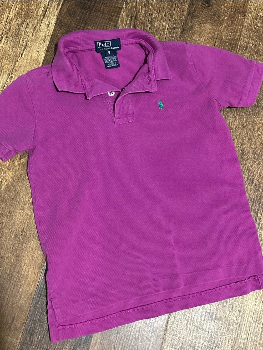 Polo by Ralph Lauren Boys' Magenta Polo Shirt with Green Pony